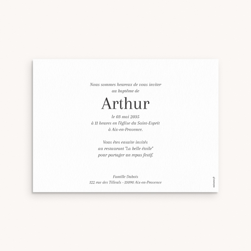 Faire-part de Bapt&ecirc;me Un C&oelig;ur qui Grandit pas cher