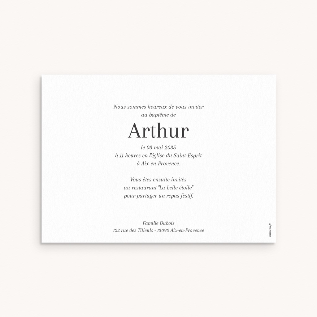 Faire-part de Bapt&ecirc;me Un C&oelig;ur qui Grandit pas cher