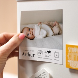 Faire-part de Bapt&ecirc;me Un C&oelig;ur qui Grandit