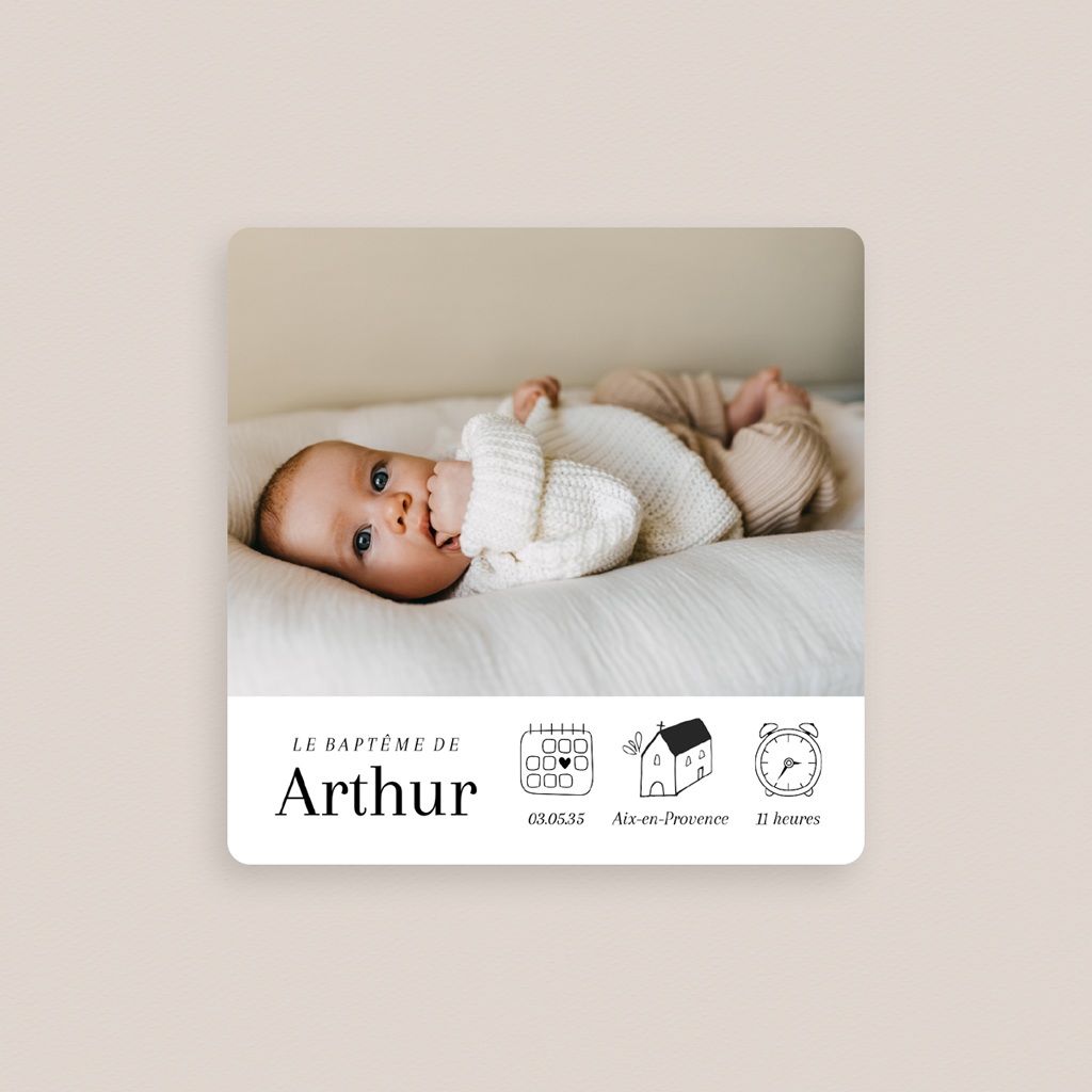 Faire-part de Bapt&ecirc;me Un C&oelig;ur qui Grandit gratuit