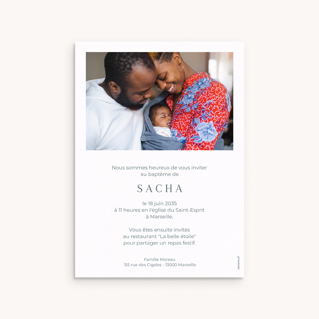 Faire-part de Bapt&ecirc;me Douce Lumi&egrave;re II pas cher