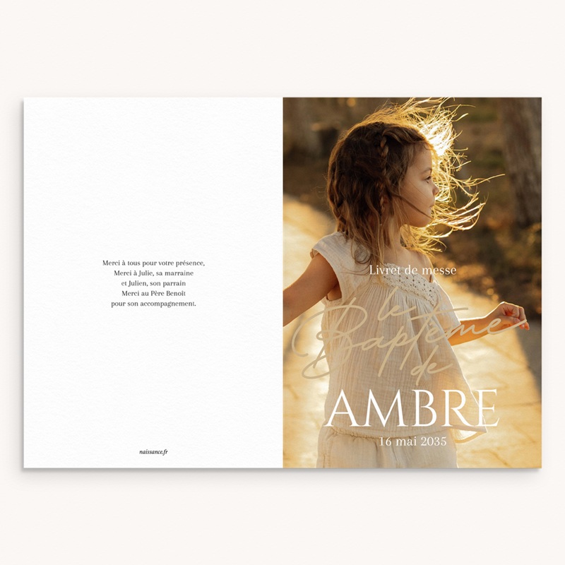 Livret de Messe Bapt&ecirc;me Jour de Gr&acirc;ce pas cher