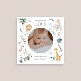 Faire-part de Bapt&ecirc;me B&eacute;ni dans la Nature gratuit