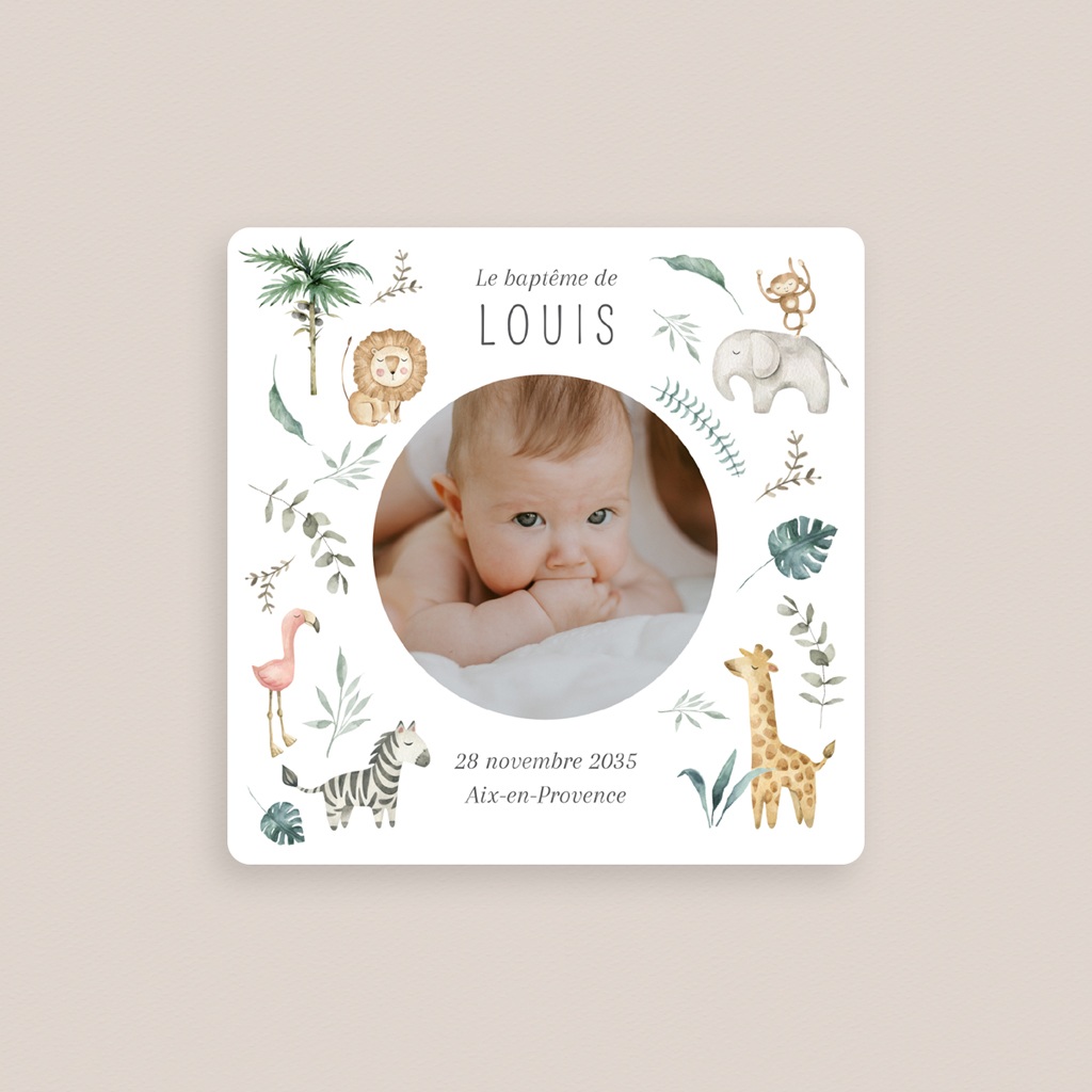 Faire-part de Bapt&ecirc;me B&eacute;ni dans la Nature gratuit