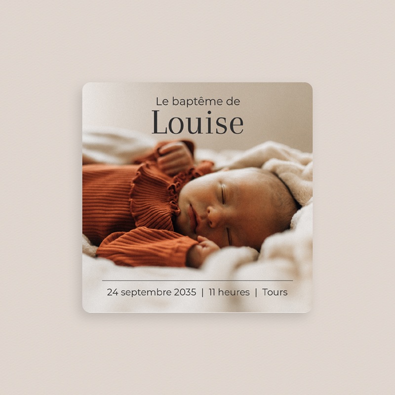 Faire-part de Bapt&ecirc;me Un Amour Infini gratuit