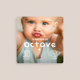 Faire-part de Bapt&ecirc;me Foi & Lumi&egrave;re gratuit