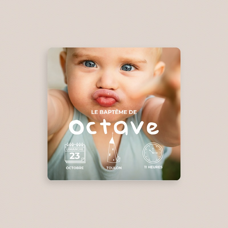 Faire-part de Bapt&ecirc;me Foi & Lumi&egrave;re gratuit