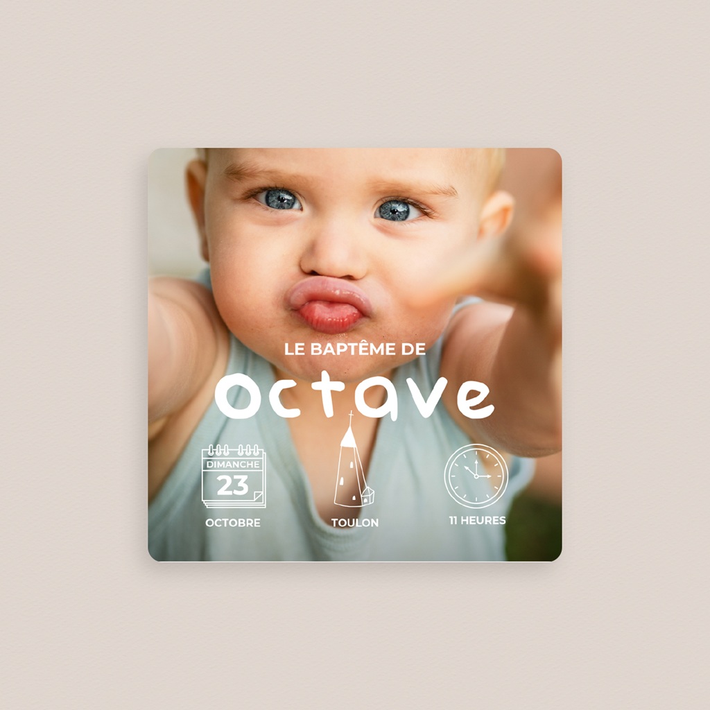 Faire-part de Bapt&ecirc;me Foi & Lumi&egrave;re gratuit