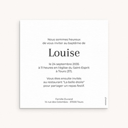 Faire-part de Baptême Un Amour Infini pas cher Faire-part de Baptême Un Amour Infini pas cher