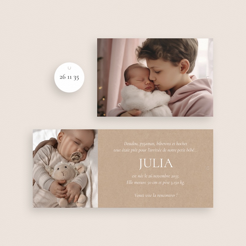 Faire-part de Naissance Tout en Amour gratuit