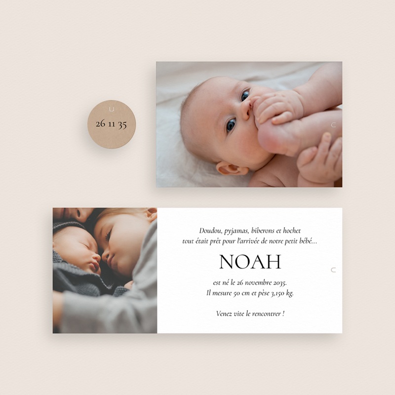 Faire-part de Naissance Un Amour Infini gratuit