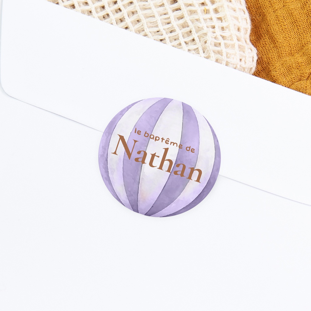 Sticker Enveloppe Bapt&ecirc;me Nuages & Bapt&ecirc;me gratuit