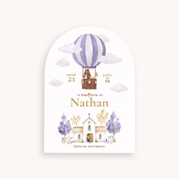 Faire-part de Bapt&ecirc;me Nuages & Bapt&ecirc;me