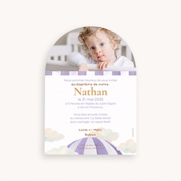 Faire-part de Bapt&ecirc;me Nuages & Bapt&ecirc;me pas cher