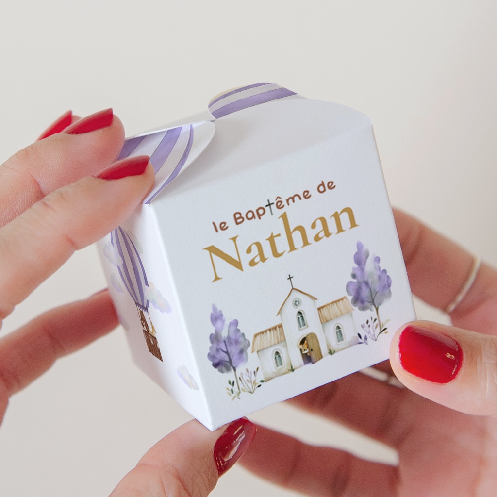 Bo&icirc;te &agrave; drag&eacute;es bapt&ecirc;me Nuages & Bapt&ecirc;me pas cher