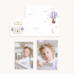 Faire-part de Bapt&ecirc;me Nuages & Bapt&ecirc;me pas cher