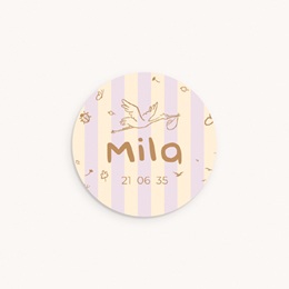 Sticker Enveloppe Naissance Douce rayure rose
