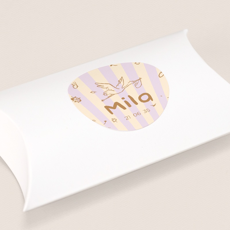 Sticker Enveloppe Naissance Douce rayure rose