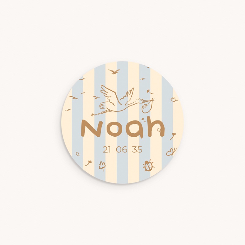 Sticker Enveloppe Naissance Douce rayure bleu