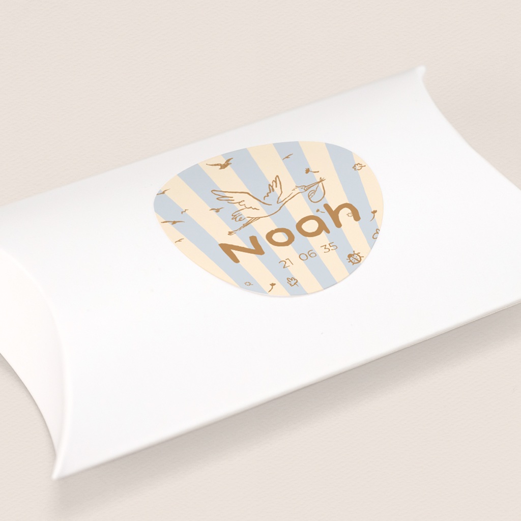 Sticker Enveloppe Naissance Douce rayure bleu