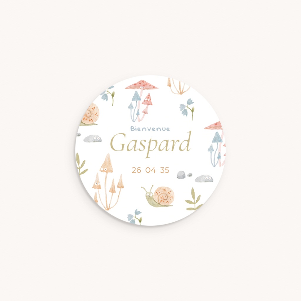 Sticker Enveloppe Naissance Sous-bois enchant&eacute;