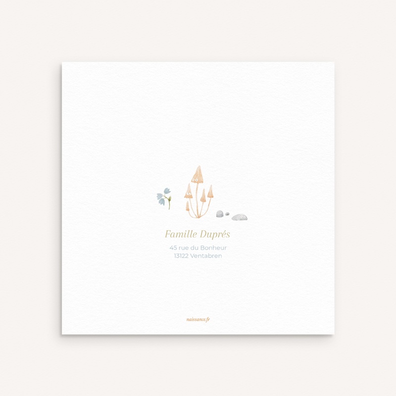 Faire-part de Naissance Sous-bois enchant&eacute;