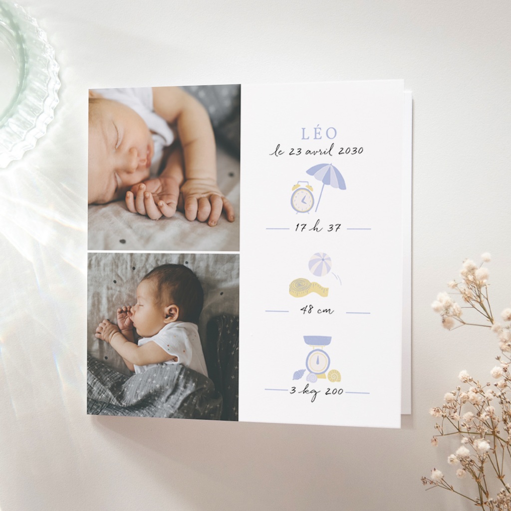 Faire-part de Naissance Souvenirs de Plage