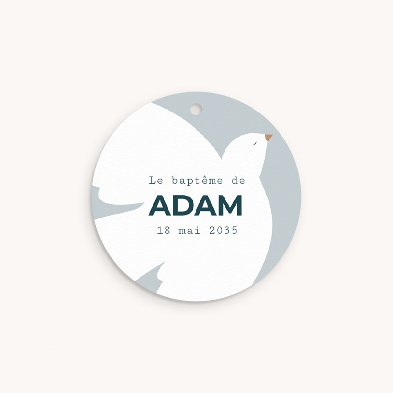 Etiquettes Cadeau Naissance Ailes de Lumi&egrave;re Bleu