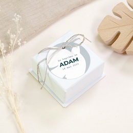 Etiquettes Cadeau Naissance Ailes de Lumi&egrave;re Bleu gratuit