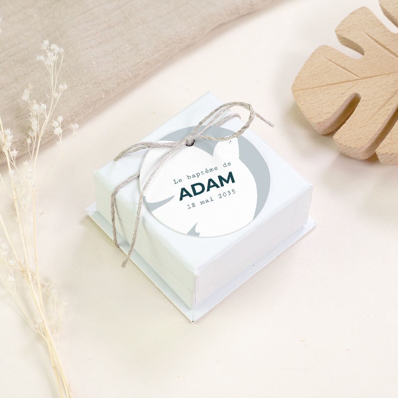 Etiquettes Cadeau Naissance Ailes de Lumi&egrave;re Bleu gratuit