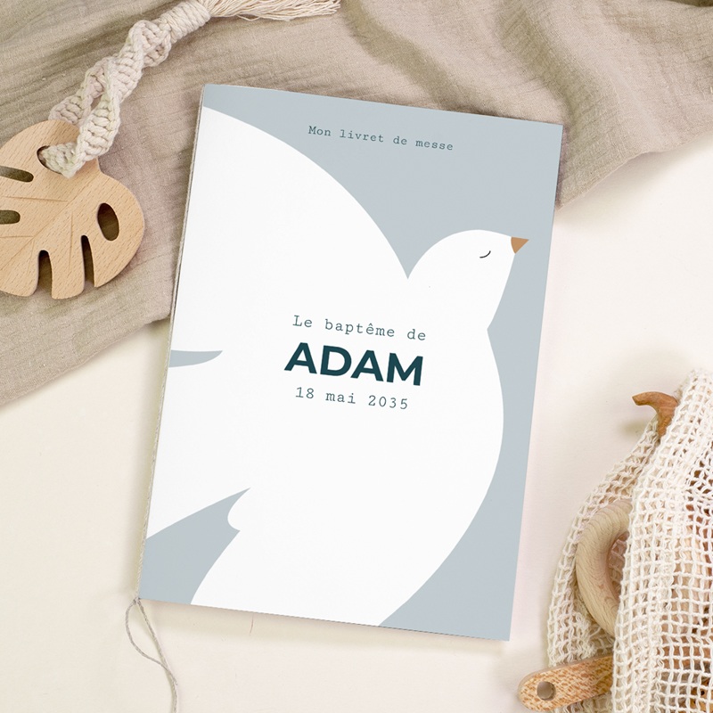 Livret de Messe Bapt&ecirc;me Ailes de Lumi&egrave;re Bleu