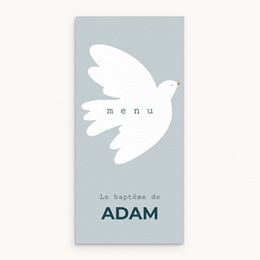 Menu de bapt&ecirc;me Ailes de Lumi&egrave;re Bleu