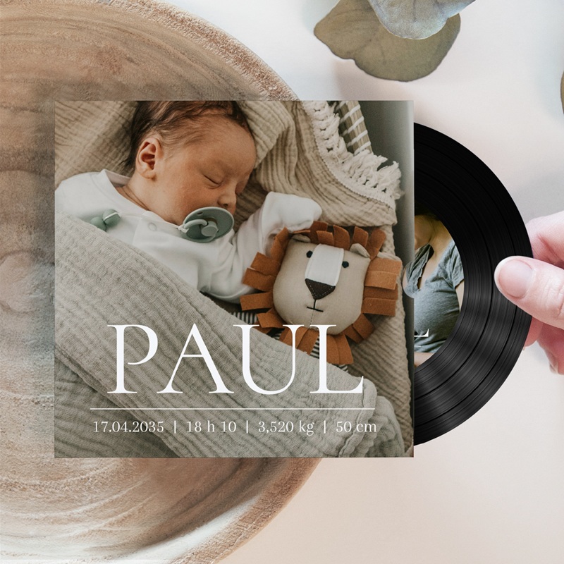 Faire-part de Naissance Portrait Pr&eacute;cieux