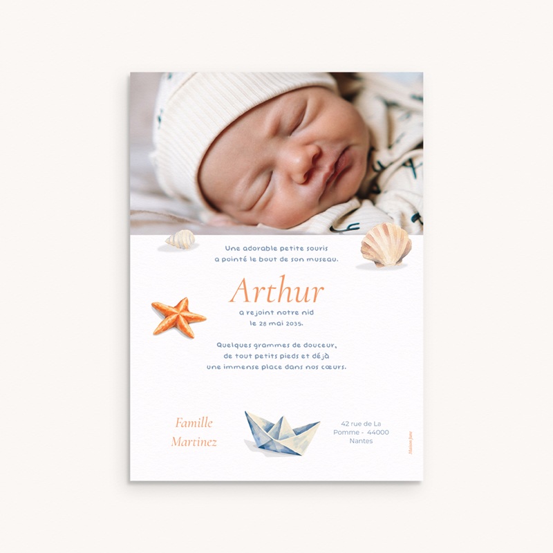 Faire-part de Naissance Souris marin pas cher