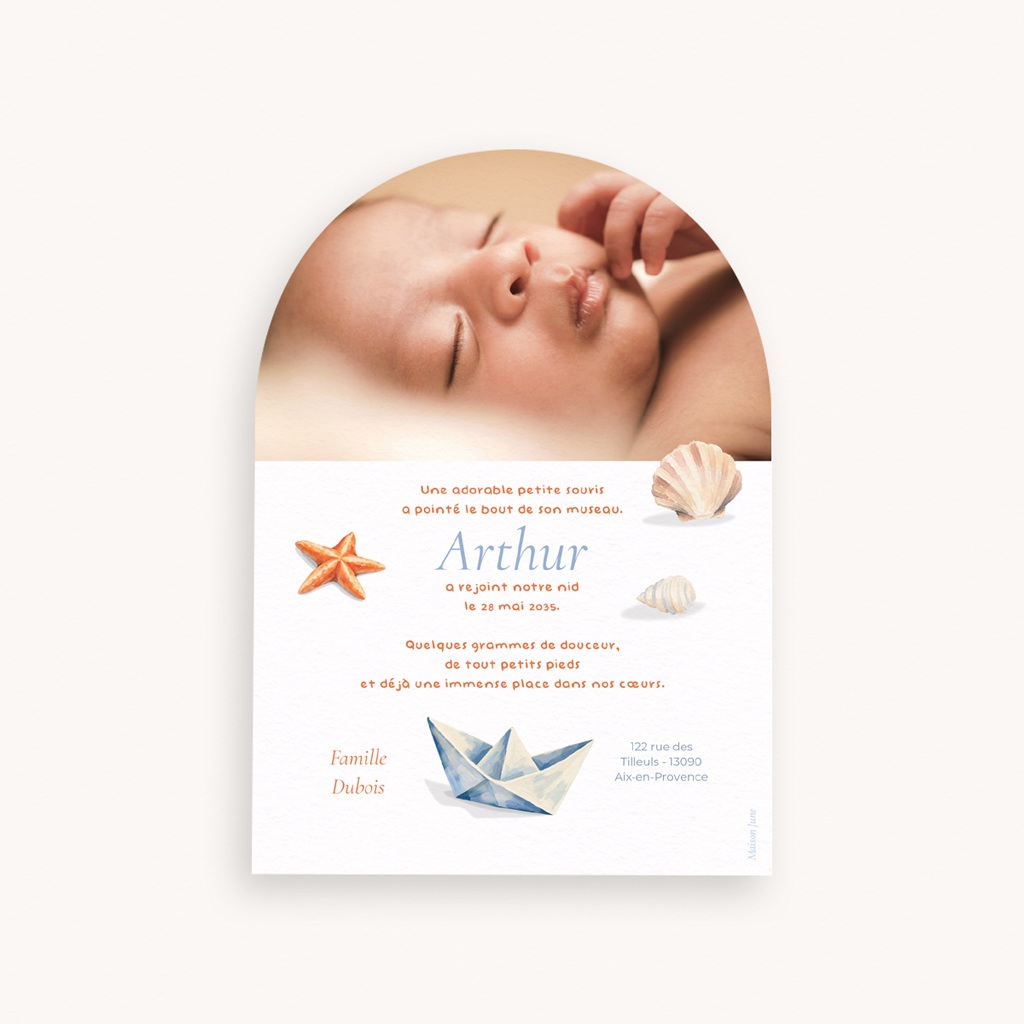 Faire-part de Naissance Souris marin pas cher