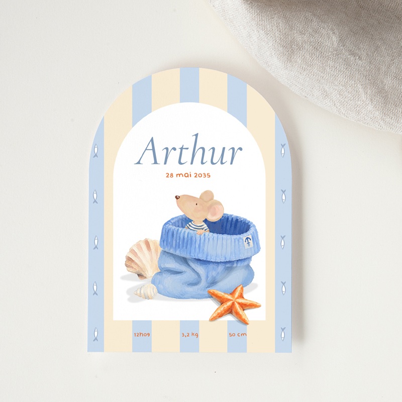 Faire-part de Naissance Souris marin gratuit