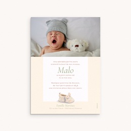Faire-part de Naissance Souris chausson vert pas cher