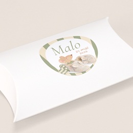 Sticker Enveloppe Naissance Souris chausson vert