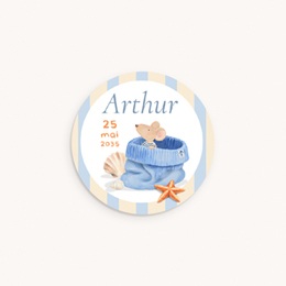 Sticker Enveloppe Naissance Souris marin Sticker Enveloppe Naissance Souris marin