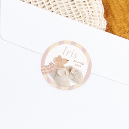 Sticker Enveloppe Naissance Souris chausson rose gratuit Sticker Enveloppe Naissance Souris chausson rose gratuit