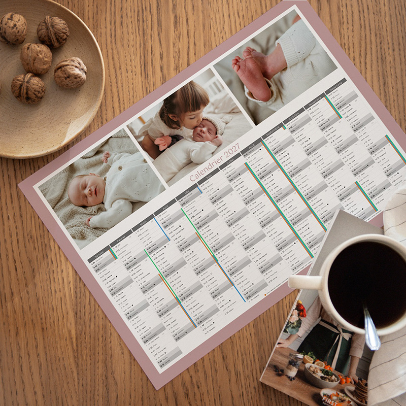 Calendrier personnalis&eacute; Une ann&eacute;e de douceur