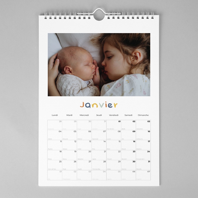 Calendrier personnalis&eacute; Mois apr&egrave;s Mois pas cher