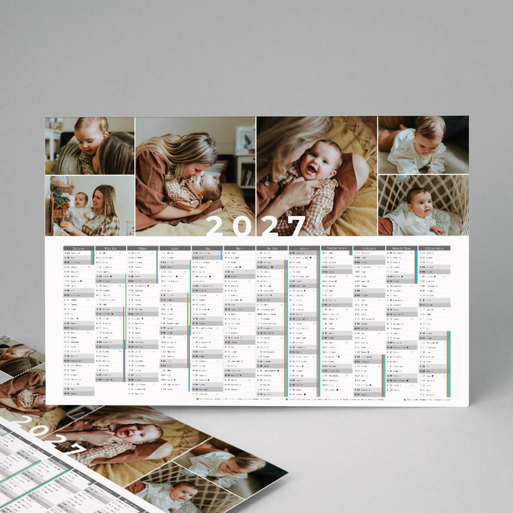 Calendrier personnalis&eacute; Un an de petits bonheurs pas cher