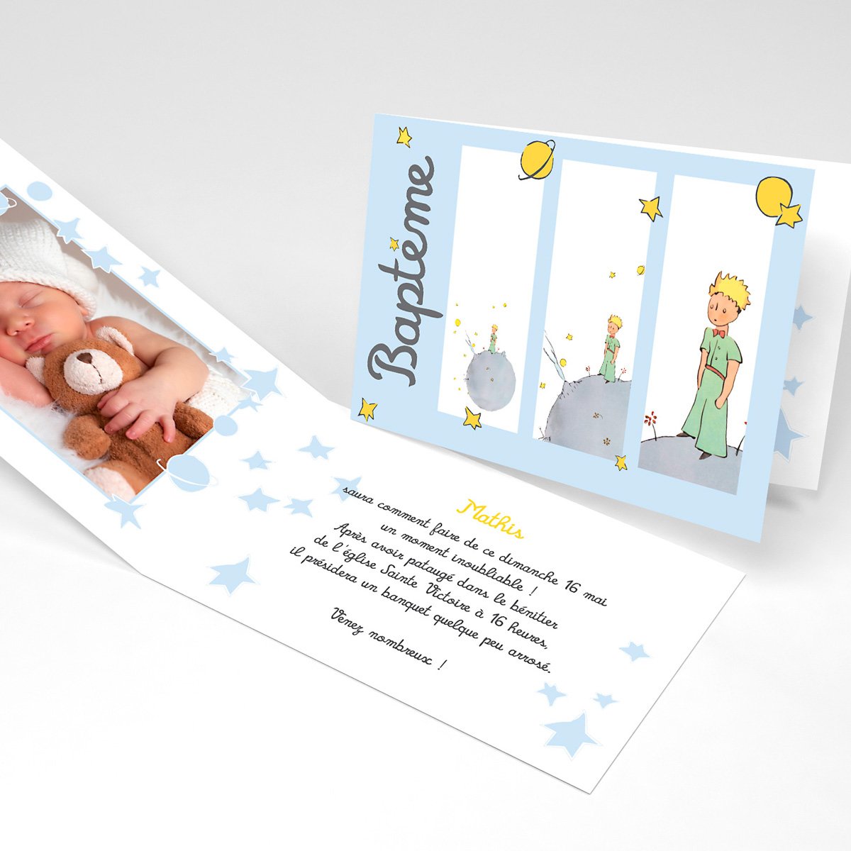 Faire Part De Bapteme Le Petit Prince7 Bapteme Echantillon Offert