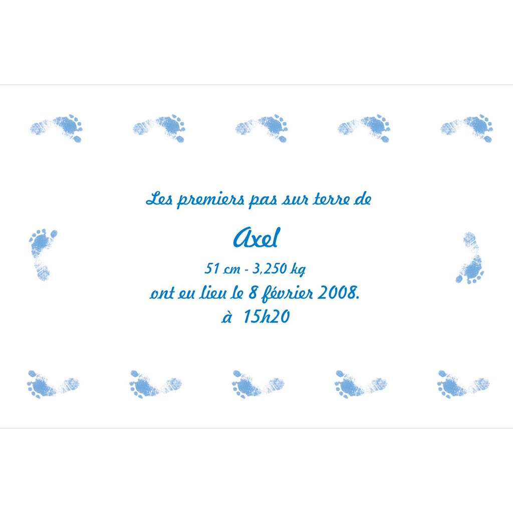 Faire-part de Naissance petits pas jumeaux