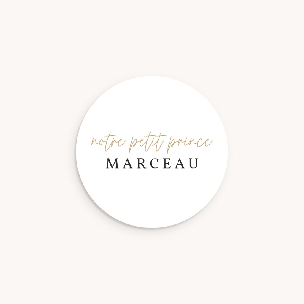 Sticker Enveloppe Naissance Prince des coeurs