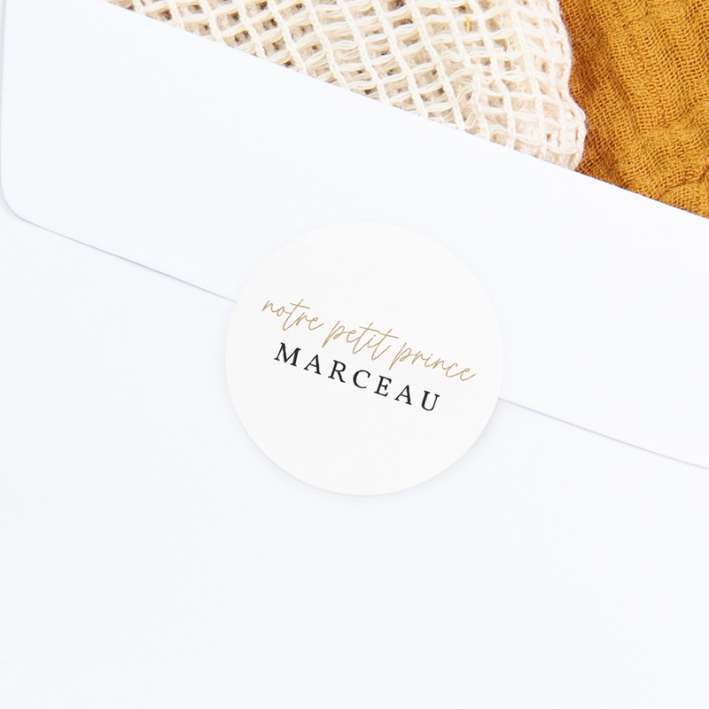 Sticker Enveloppe Naissance Prince des coeurs gratuit